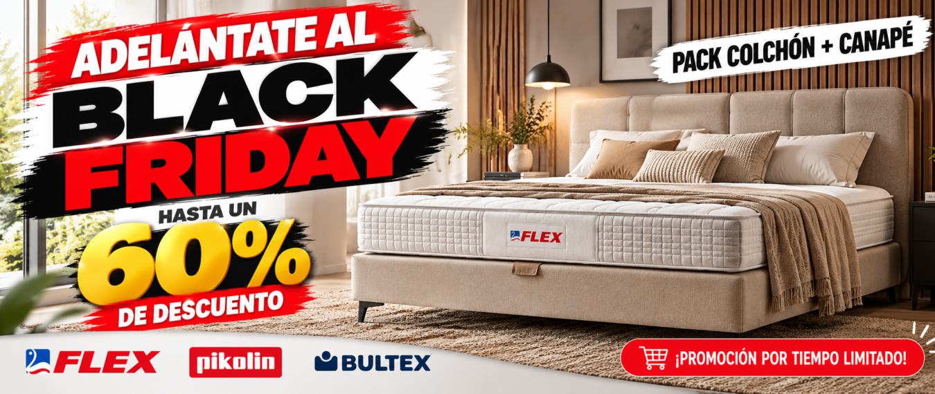 BLACK FRIDAY – HASTA UN 60 % DE DESCUENTO EN COLCHONERIA LAS ORQUIDEAS